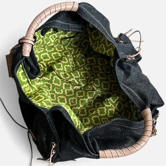 ORYANY Large Canvas Hobo Shoulder Bag Leather Trim | Front & Back Zip Pockets - Picture 9 of 14